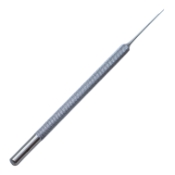 Olk Retinal Spatula, Angled 150 Degrees, Triangular 0.5mm Tip, 4mm Flat Surface, Round Knurled Handle, Dull Finish, Overall Length 5" (125mm) E0611,6831E,E0611